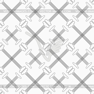 Shades of gray crossing double T shapes with offset - royalty-free vector clipart