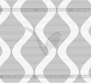 Shades of gray striped bulging waves - vector clipart