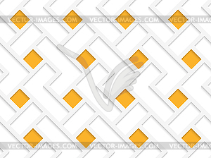 White 3D with colors orange squares - vector image