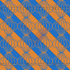 Retro 3D blue and orange diagonal striped bulbs - vector clipart
