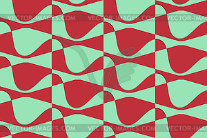 Ретро 3D красный и зеленый волнистый - векторный графический клипарт