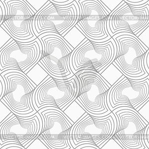 Slim gray hatched twisted shapes in turn - vector image