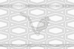 Slim gray squished hexagon with offset - vector image