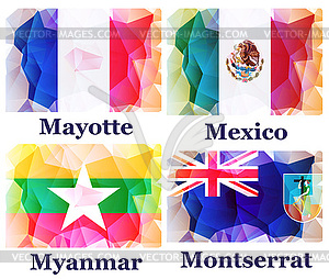 Set of flags - vector image