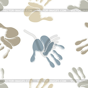 Human hands seamless pattern - vector clipart