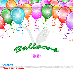 Background with colorful balloons - vector image