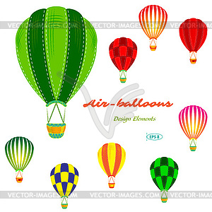Воздушные шары набор, ретро - клипарт в векторном формате