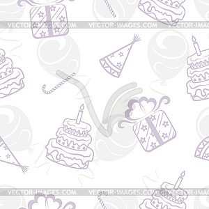 Birthday seamless background - vector clipart