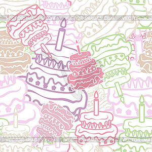 Cake seamless background - vector clipart