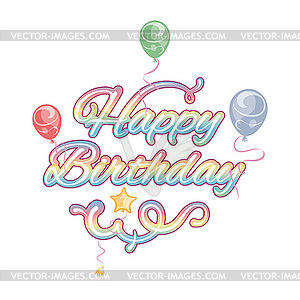 Happy birthday text - vector clipart