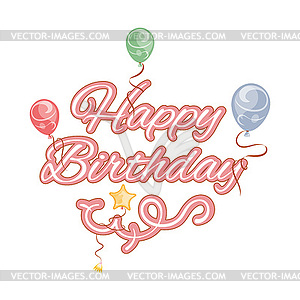 Happy birthday text - vector clip art