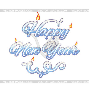 Happy new year text - vector clipart