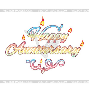 Happy anniversary, text - vector image