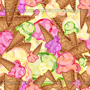 Ice cream seamless background - vector clipart / vector image