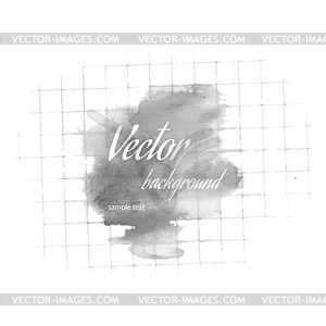 Watercolor spot on the checkered paper - vector image