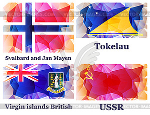 Set of flags - vector clip art