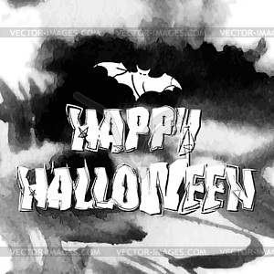 Happy Halloween - white & black vector clipart