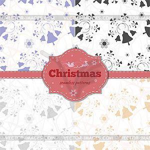 Christmas, Set of seamless patterns - vector clip art