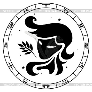 Zodiac sign Virgo - vector image