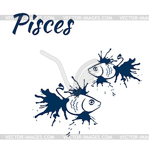 Zodiac sign Pisces - vector image