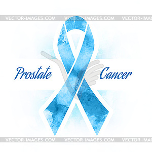 Blue ribbon prostate cancer - vector clip art