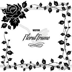 Floral frame , - royalty-free vector clipart