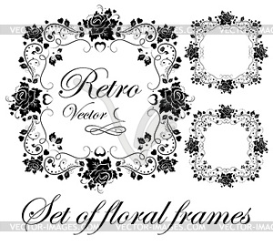 Set of floral frames - vector clipart