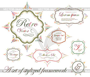 Set of vintage frames - vector clipart