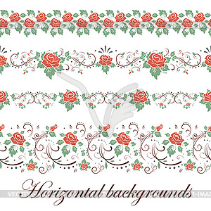 Floral seamless border - vector clipart