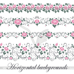 Floral seamless border - vector image