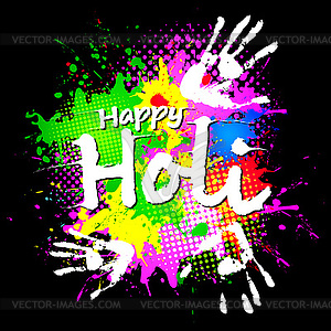 Happy Holi, spring festival of colors - vector image