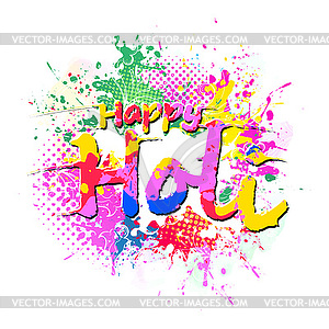 Счастливый Холи, весенний праздник цветов - изображение в векторном формате