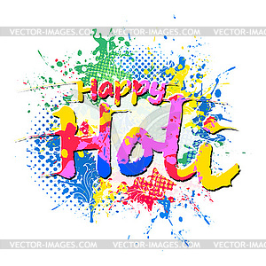 Счастливый Холи, весенний праздник цветов - векторное изображение EPS