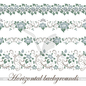 Floral seamless border - vector clipart