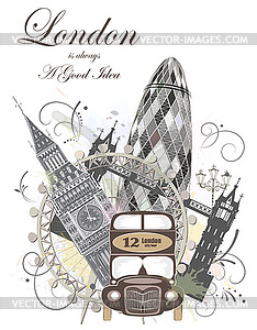 London landmarks - vector image