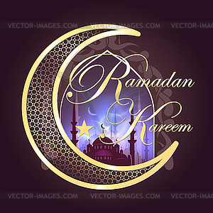 Ramadan Kareem greeting card - vector clip art