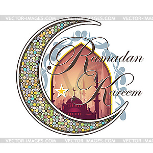 Ramadan Kareem greeting card - vector clipart