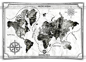 Old map - vector clipart