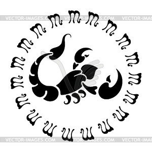 Знак зодиака Скорпион - векторное изображение