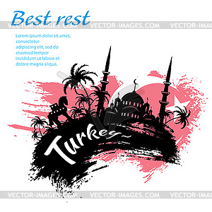 Travel Turkey grunge style - vector image