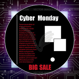 Cyber Monday banner - color vector clipart