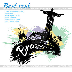 Travel Brazil grunge style - vector clipart