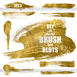 Set of gold brushes - vector image