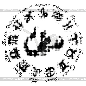 Zodiac sign Scorpio 13 characters - vector clip art