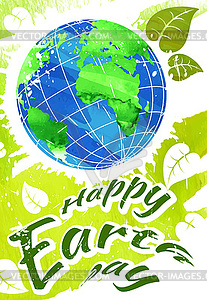 World earth day grunge style - vector image