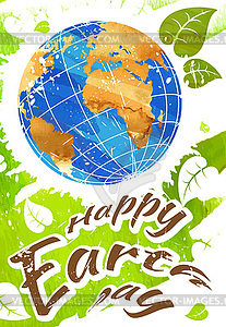 World earth day grunge style - vector EPS clipart