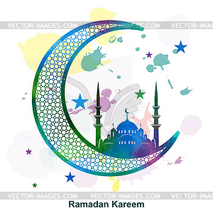 Рамадан Карим фон в стиле гранж - рисунок в векторном формате