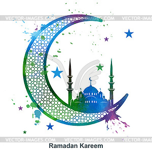 Ramadan Kareem background in grunge style - royalty-free vector image