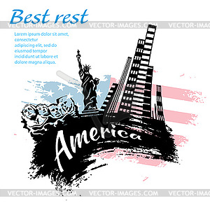 America travel grunge style - vector clipart