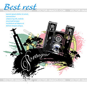 Travel Portugal grunge style - vector EPS clipart